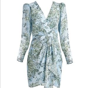 Floral Drape Mini Dress in Vintage Floral Cashmere Blue